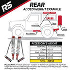 How many upgrades do you have on the back of your Ford Bronco? Reference this vehicle diagram for examples of upgrades that can add significant weight to your Bronco. Use this diagram to help you choose the best Ride Shocks package for your Bronco.