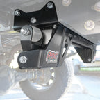 Ride Shocks Tacoma shackle hanger kit with cross bar installed.