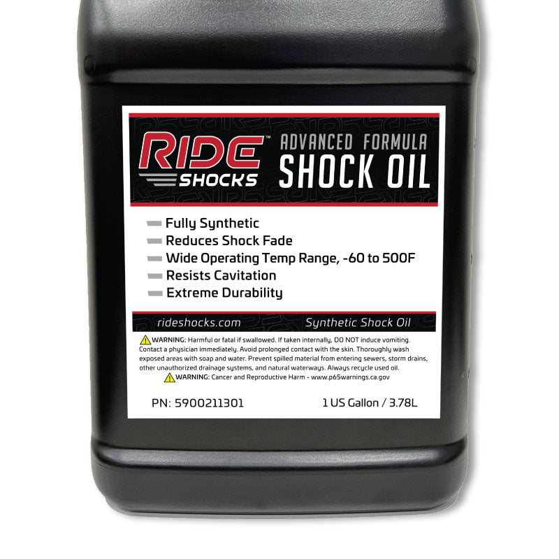 Ride Shocks Advanced Formula Shock Oil is designed to withstand high heat. Ride Shocks oil is fully synthetic and will provide exceptional performance and long lasting results.